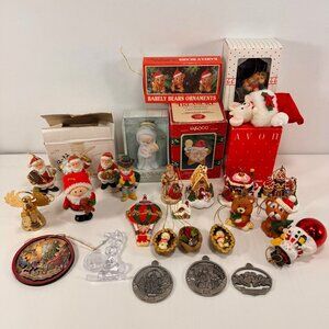 Vintage Christmas Ornaments Holiday Tree Enesco HOMCO Santa Claus Nuts Dakin